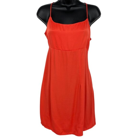 Anthropologie Mini Babydoll Slip Dress Women Size 12 Cut Out Coquette Cocktail - Picture 1 of 15